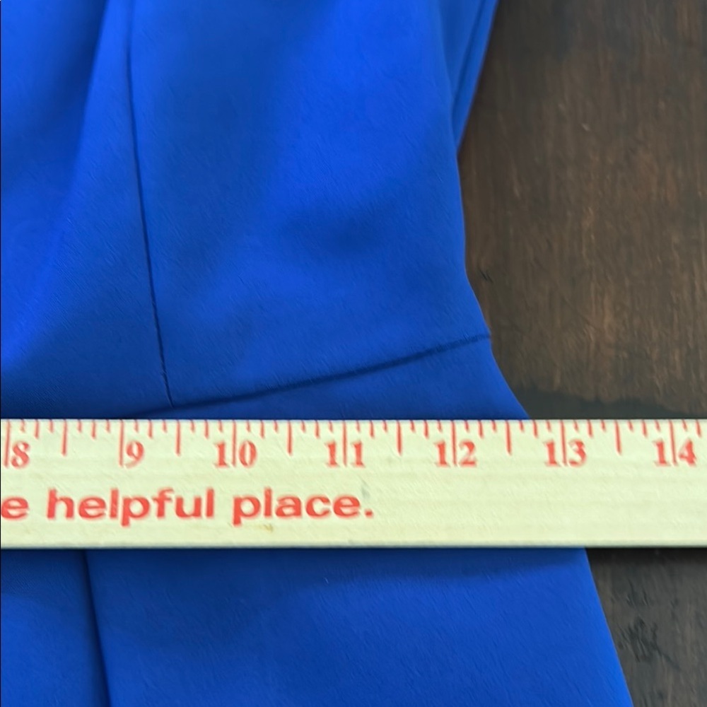 ANTONIO MELANI Blue Ruched Sheath Dress V-neck Midi - Picture 7 of 11